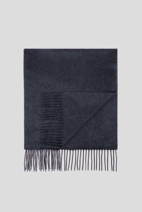 Scarf minimal in blue with fringes - Textiles | Pal Zileri shop online