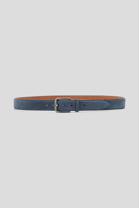 Blue denim soft leather belt - belts | Pal Zileri shop online