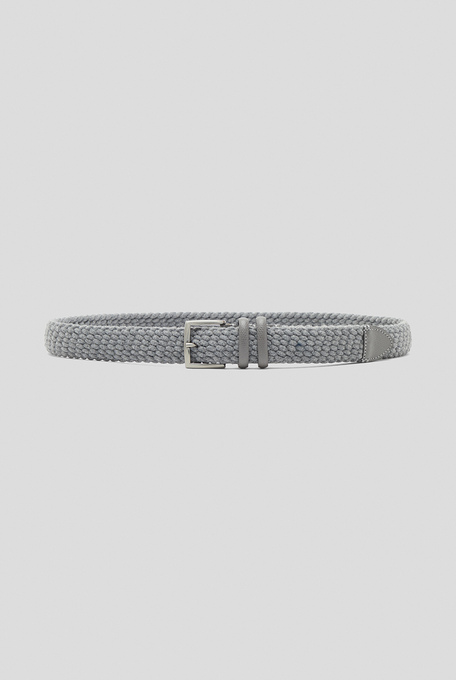 Elasticated braided belt in light grey - belts | Pal Zileri shop online