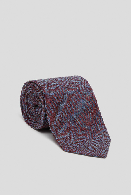 Jacquard bordeaux tie in wool and silk - Textiles | Pal Zileri shop online