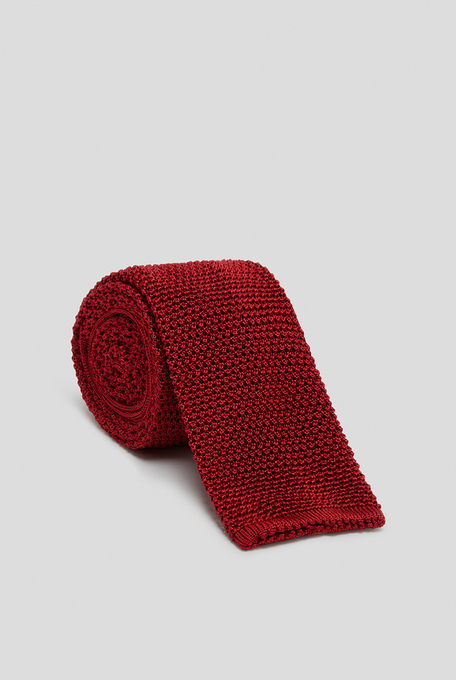 Knitted bordeaux  tie in silk - Ties | Pal Zileri shop online