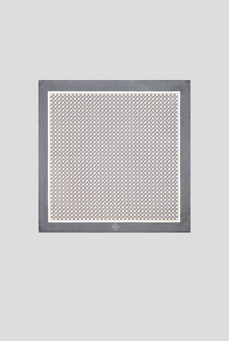 Pochette da taschino grigia e bianca in seta stampata - Pochette | Pal Zileri shop online