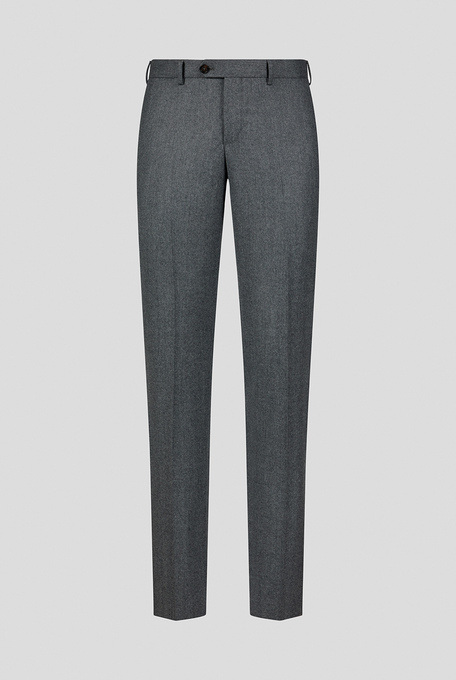 Classic single pleat trousers in flannel wool - Trousers | Pal Zileri shop online