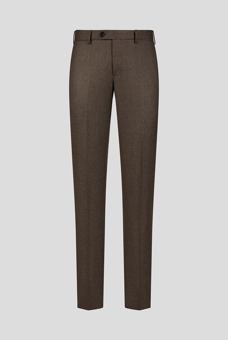 Pantaloni classico con pince singola in flanella di lana - Pantaloni | Pal Zileri shop online
