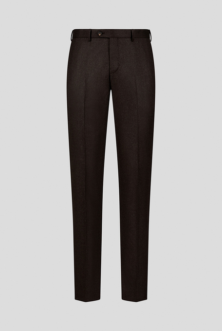 Classic single pleat trousers in flannel wool - Trousers | Pal Zileri shop online