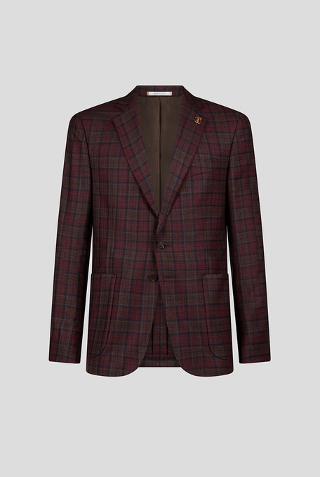 Blazer in pura lana della linea Brera con motivo macro-check nei colori bordeaux, blu e marrone - Suits and blazers | Pal Zileri shop online