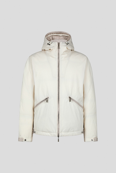 Hooded down blouson in ice-white - The Urban Casual | Pal Zileri shop online