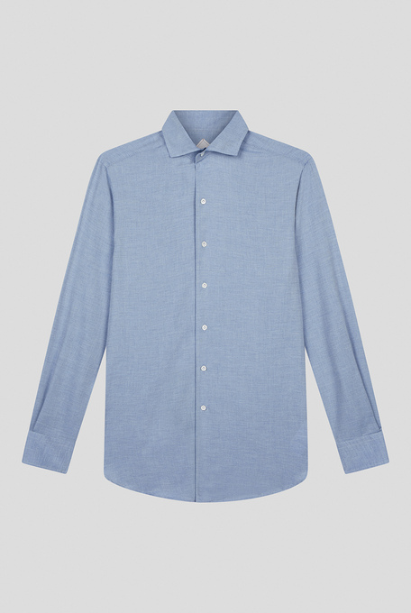 One-piece collar shirt in cotton and cashmere - Shirts | Pal Zileri shop online