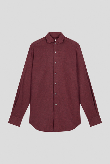 One-piece collar shirt in cotton and wool - Shirts | Pal Zileri shop online