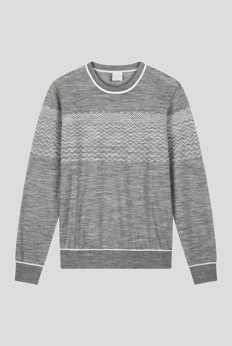 Crewneck with jacquard decoration - Sweaters | Pal Zileri shop online