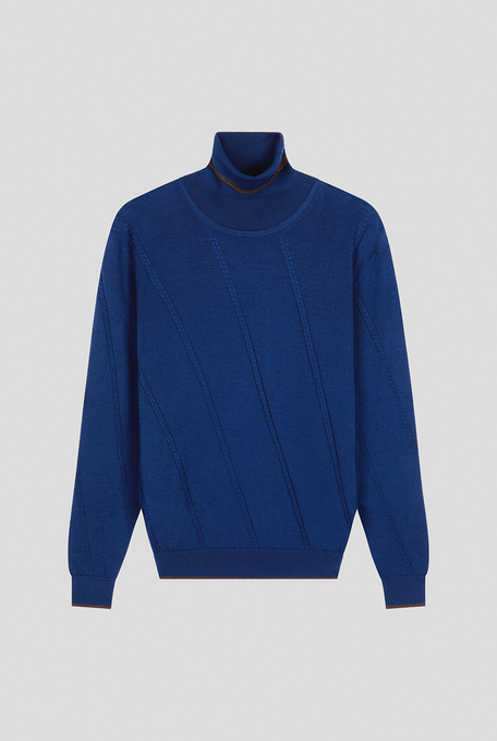 Maglia a collo alto in lana con calati - Knitwear | Pal Zileri shop online