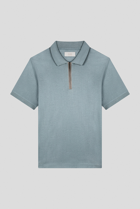 Polo in cotone mercerizzato con dettagli in suede - T-Shirts and Polo | Pal Zileri shop online