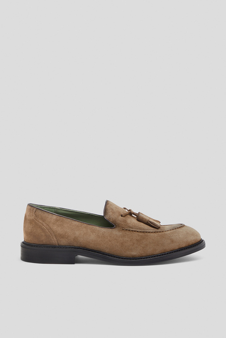 Suede loafers in beige  with tassels - Footwear | Pal Zileri shop online