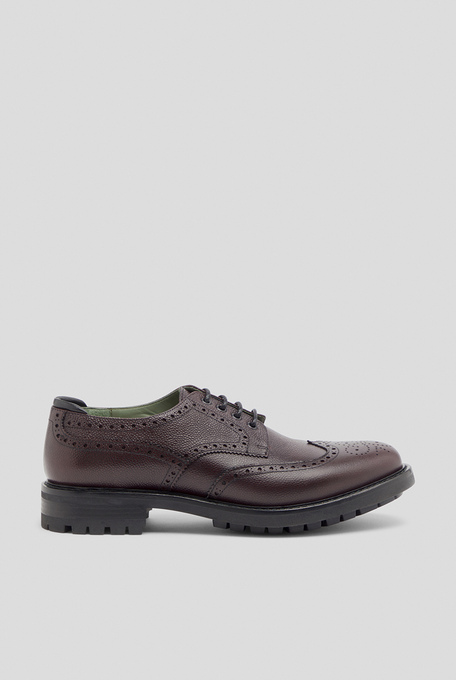 Leather derby in bordeaux with lug sole - Footwear | Pal Zileri shop online