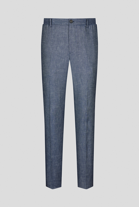 Trousers in linen and stretch cotton - Trousers | Pal Zileri shop online