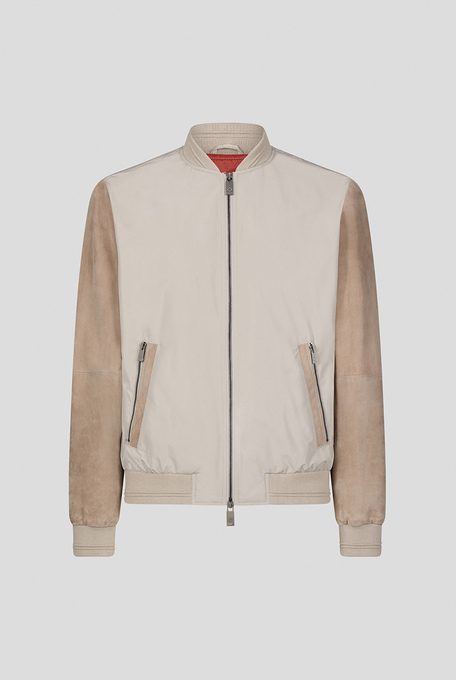 Beige bomber in nylon and suede - Outerwear | Pal Zileri shop online