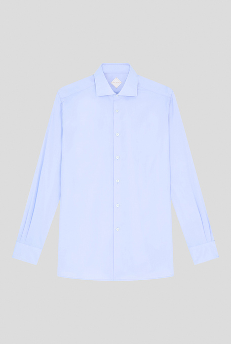 Shirt in cotton with anti-crease treatment in light blue | Pal Zileri shop online