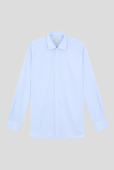 Shirt in cotton with neck Milano in light blue - Shirts | Pal Zileri shop online