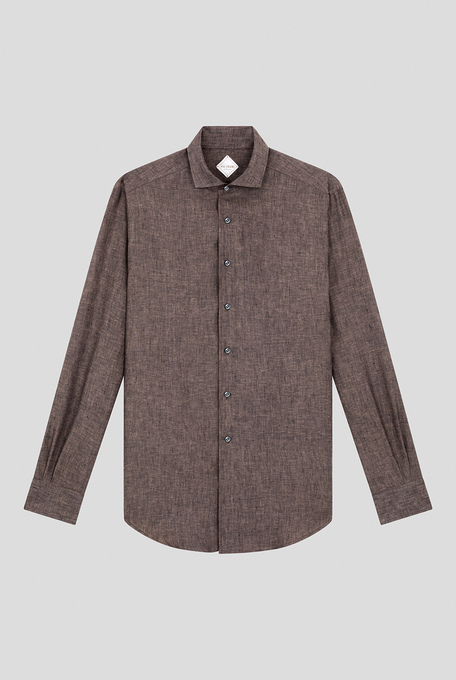 Linen shirt in brown - Shirts | Pal Zileri shop online