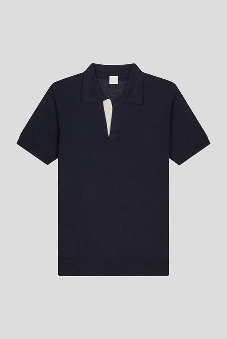 Polo in maglia di lino e seta color senape - T-Shirt e Polo | Pal Zileri shop online