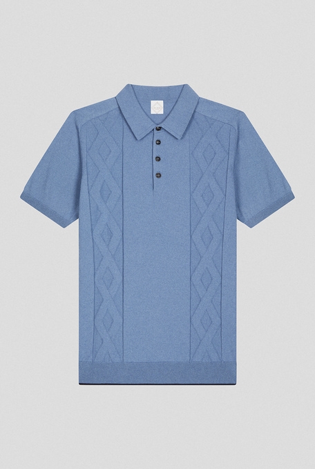 Knitted polo with placed stitches - Top | Pal Zileri shop online