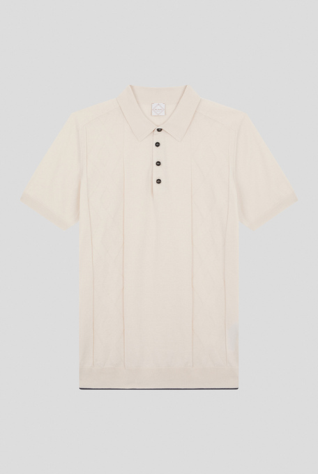 Knitted polo with placed stitches - T-Shirts and Polo | Pal Zileri shop online