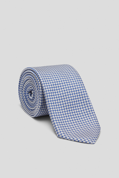 Tie with light blue micro jacquard workmanship - Ties | Pal Zileri shop online