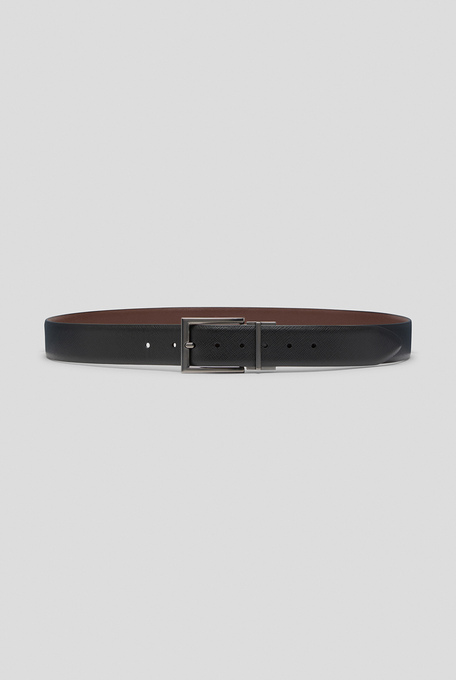 Reversible leather belt with gunmetal buckle - Accessories | Pal Zileri shop online