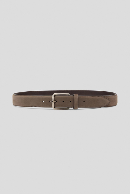 Belt in nabuk leather with gunmetal buckle - Leather Goods | Pal Zileri shop online