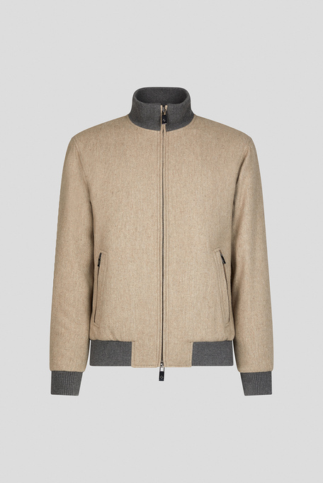 Bomber in technical wool with contrasting knitted finishes - Casual Jackets | Pal Zileri shop online