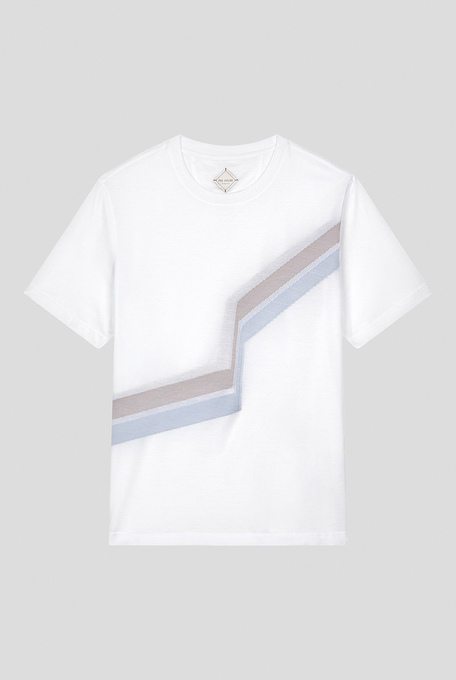 Jersey tshirt with intarsia jacquard | Pal Zileri shop online