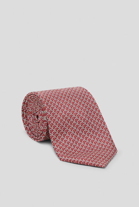 Silk tie  in bordeaux with geometric pattern - Ties | Pal Zileri shop online
