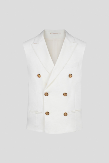 Double breasted white vest with macro buttons | Pal Zileri shop online