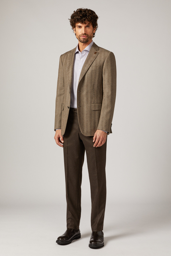 Flat front trousers in twill wool - Pal Zileri shop online