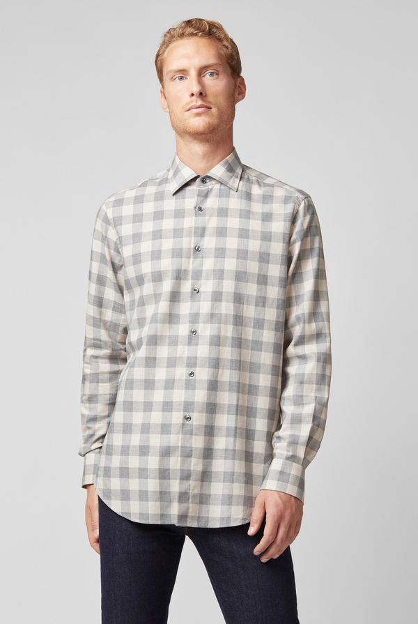 Micro check flanel shirt - Pal Zileri shop online