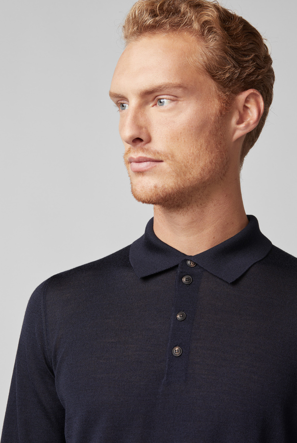 Long-sleeved polo in wool and silk - Pal Zileri shop online