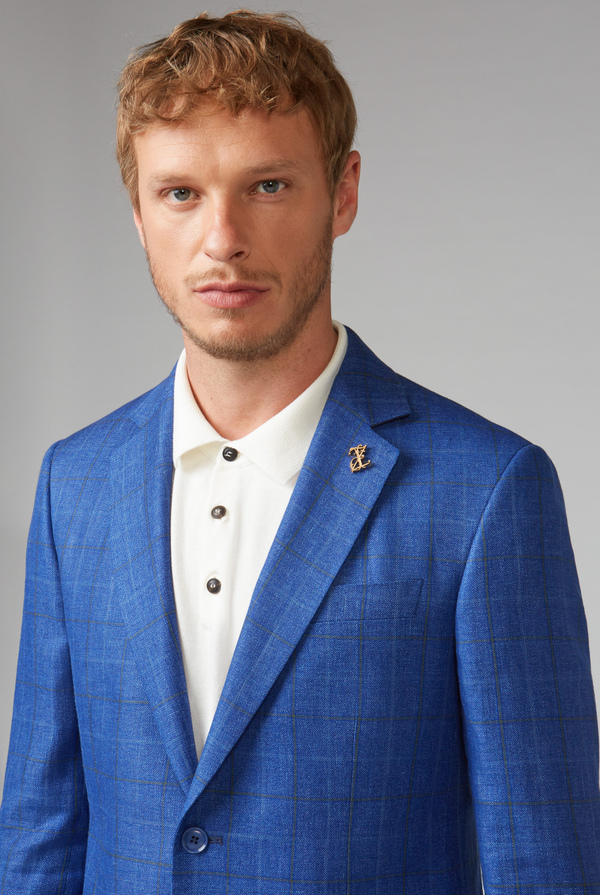 Palladio blazer in linen and wool with check motif - Pal Zileri shop online