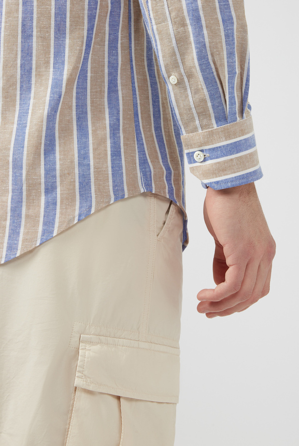 Striped shirt in cotton and linen - Pal Zileri shop online