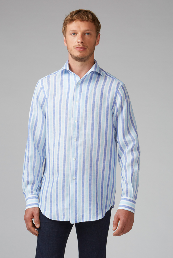 Camicia in lino e cotone a righe - Pal Zileri shop online