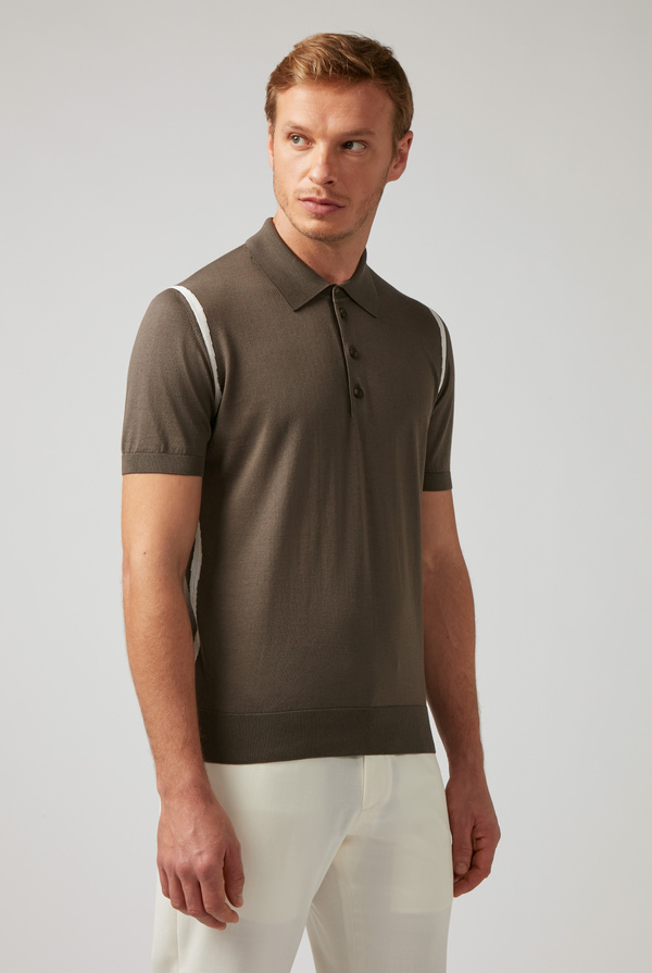 Inlaid silk and cotton polo - Pal Zileri shop online