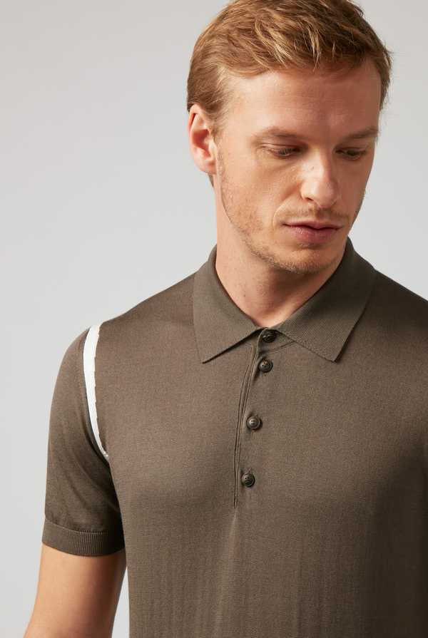 Inlaid silk and cotton polo - Pal Zileri shop online