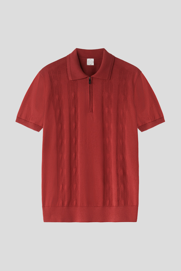 Polo in maglia di seta e cotone con zip - Pal Zileri shop online
