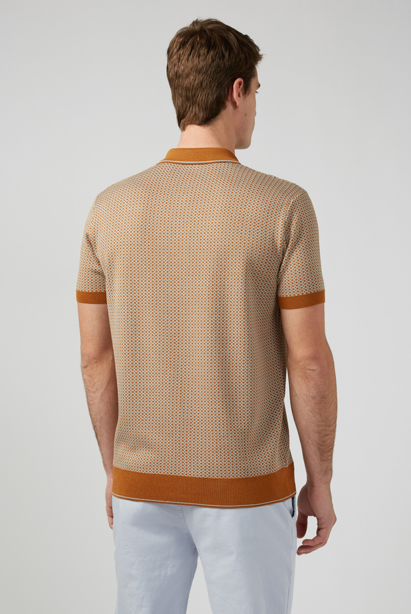 Polo in maglia con motivo jacquard - Pal Zileri shop online