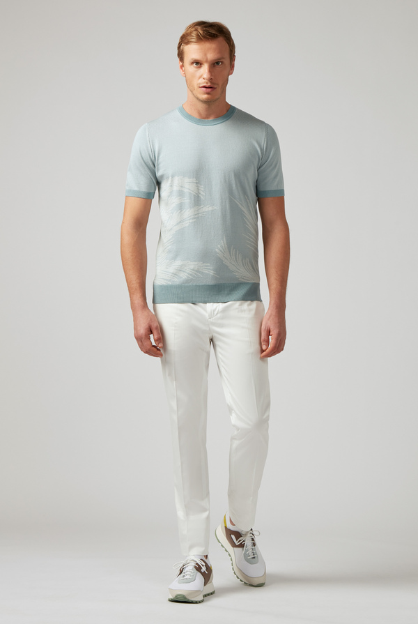T-shirt in Maglia di cotone con motivo Jacquard - Pal Zileri shop online