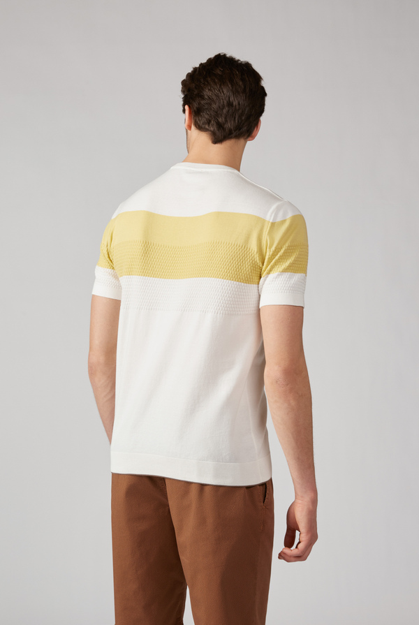 T-shirt in maglia di cotone  con dettagli a contrasto - Pal Zileri shop online