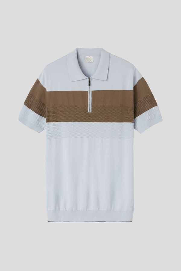 Knitted cotton polo with zip - Pal Zileri shop online