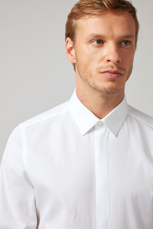 Camicia in cotone jacquard con polsini gemello francesi - Pal Zileri shop online
