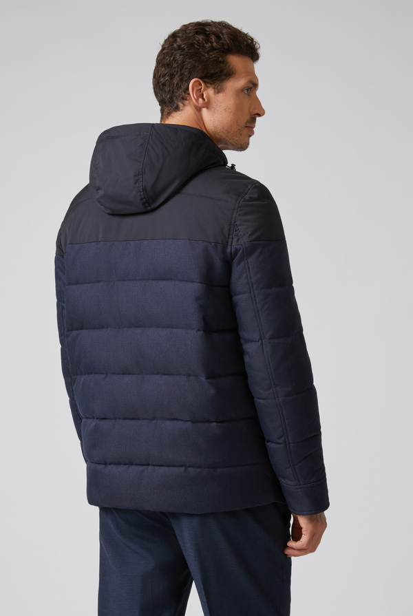 Eco-down jacket with contrast fabric and hood - Pal Zileri shop online