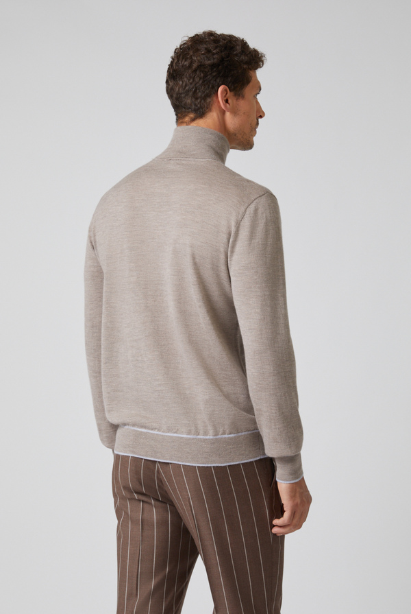 Maglia in lana a collo alto con riga a contrasto - Pal Zileri shop online