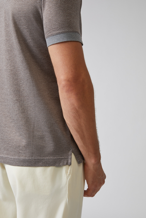 Polo a manica corta in jersey di cotone jacquard - Pal Zileri shop online